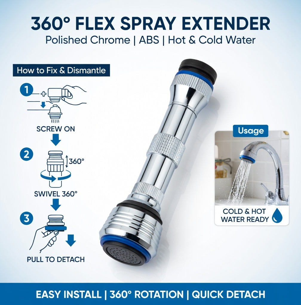 1080° Swivel Faucet Aerator - Universal Filter Extension for Sink