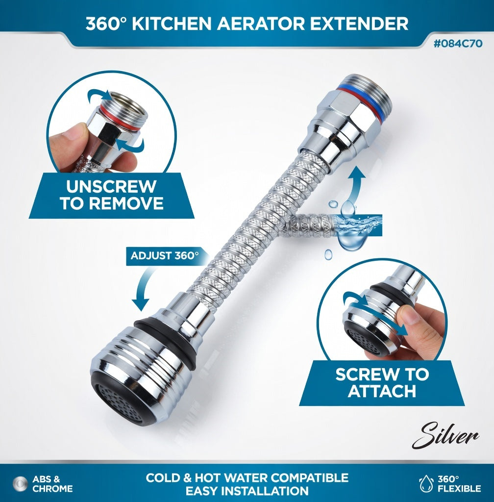 1080° Swivel Faucet Aerator - Universal Filter Extension for Sink