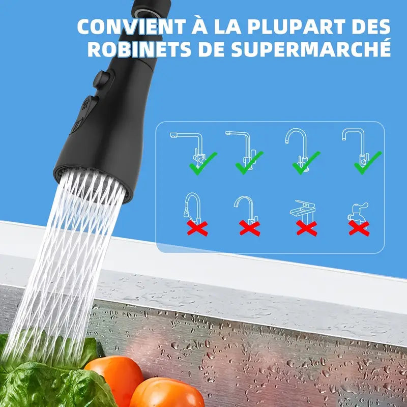 Anti-Splash Faucet Extender - Universal Swivel Sprayer Nozzle