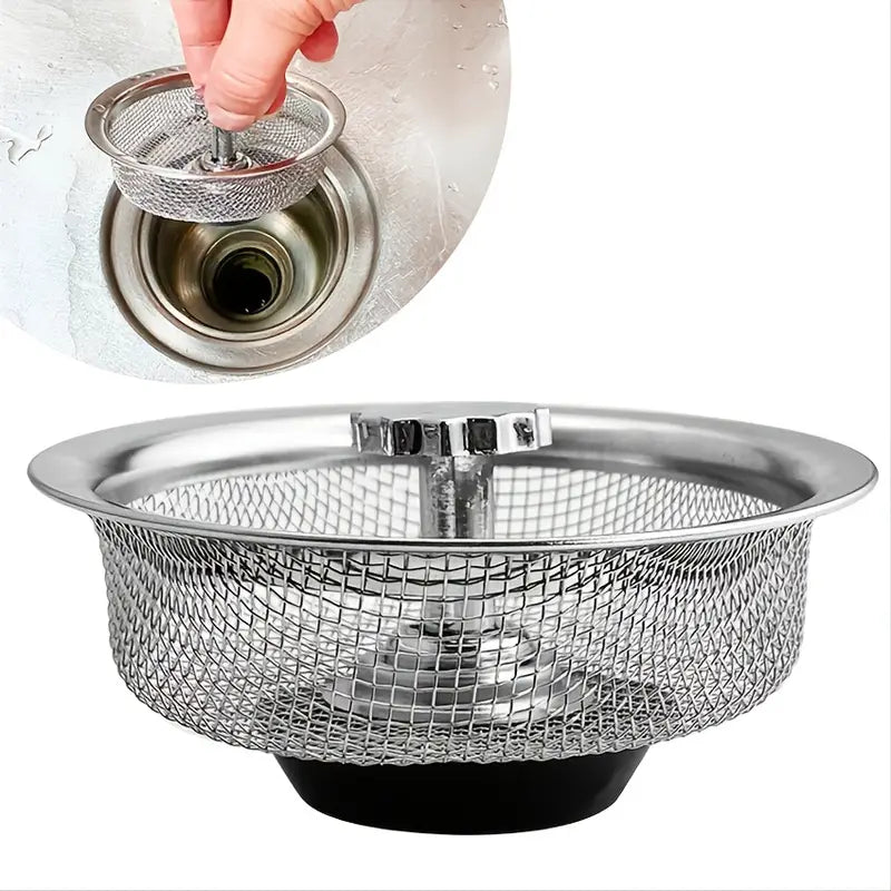 Stainless Steel Sink Strainer with Plug - Kitchen Debris Filter