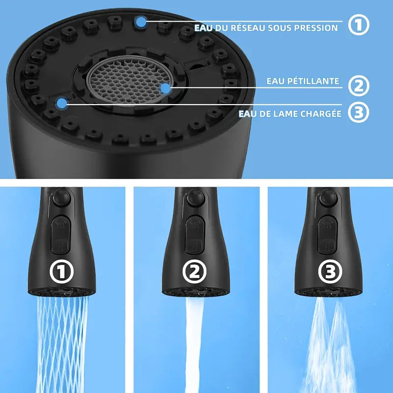 Anti-Splash Faucet Extender - Universal Swivel Sprayer Nozzle