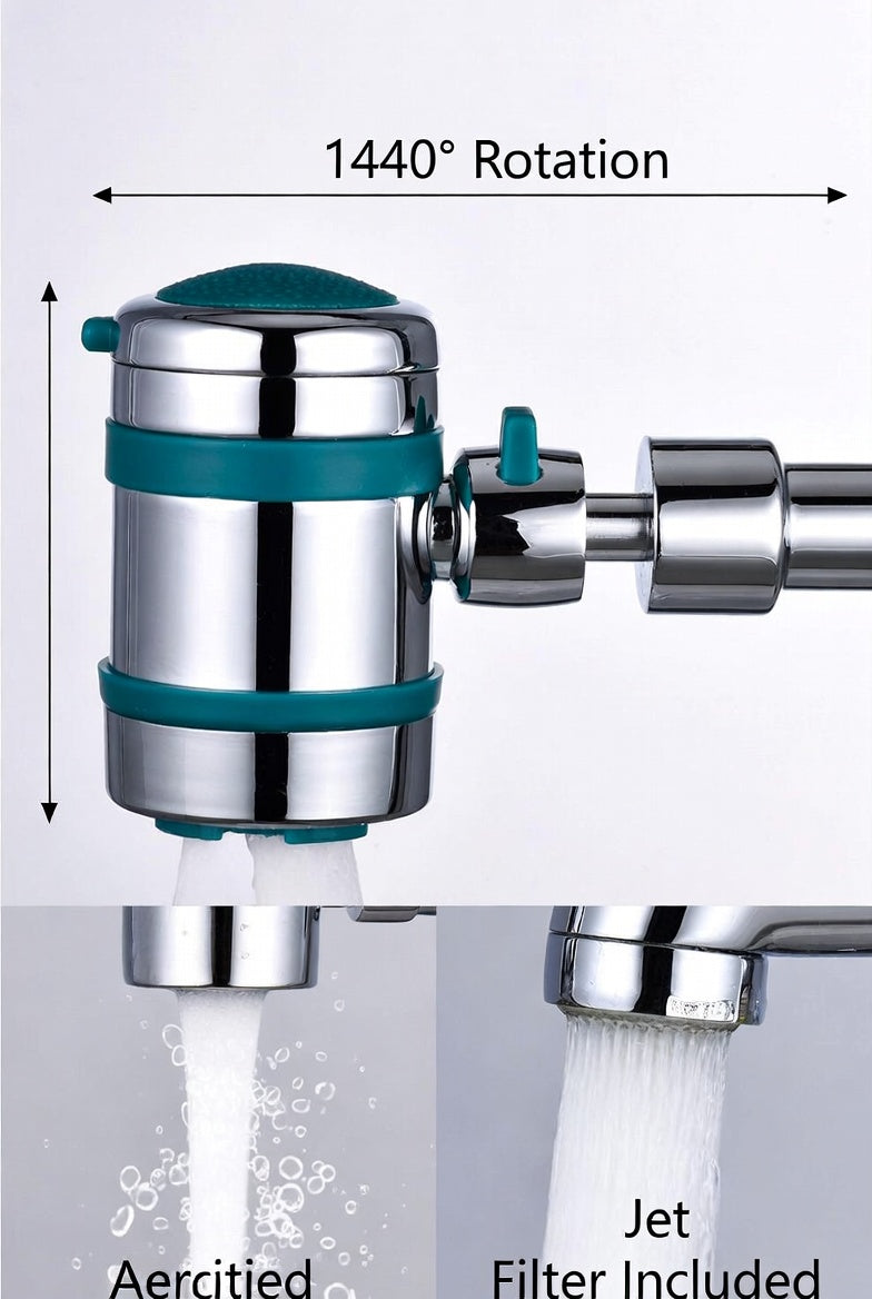 1080° Swivel Faucet Aerator - Universal Filter Extension for Sink